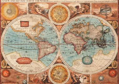 Vintage Map of the World