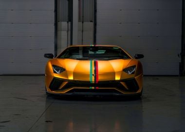 Golden Lamborghini flag