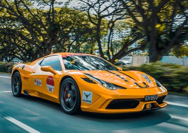 Ferrari on racing track