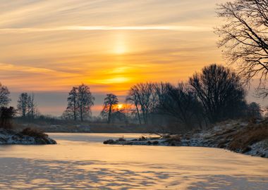 Winter journey to river