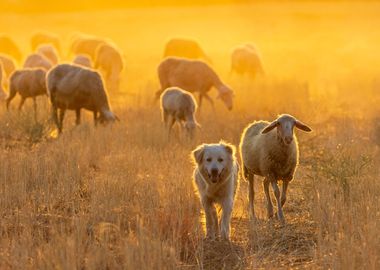 sheep and dog