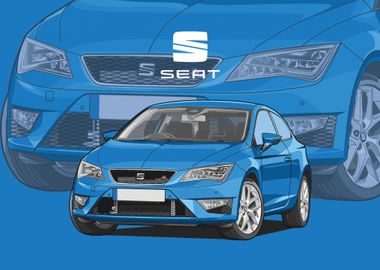 seat leon fr blue