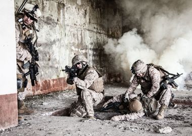 Marines in action