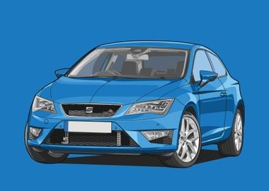 seat leon fr blue