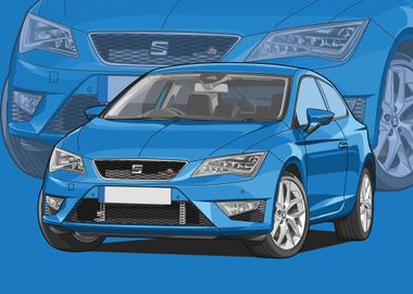 seat leon fr blue