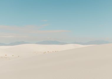 White dunes and mountains