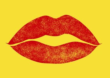 Lips shape red yellow regu