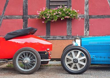 Classic Bugatti red blue