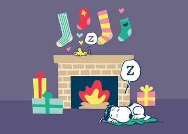 Fireplace Christmas Nap