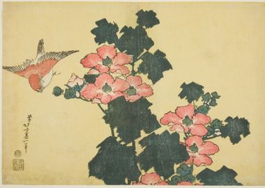 flowers and bird by