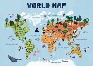 World map for kids