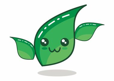 Emoticon Leaf Cute Art