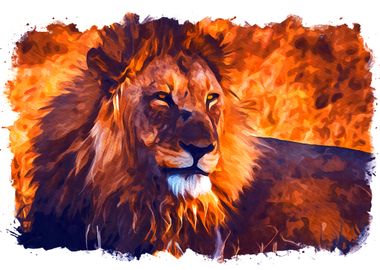 Lion Animal painted