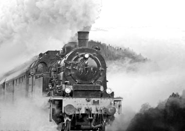 Steam Train in Fog