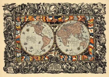 Vintage world map