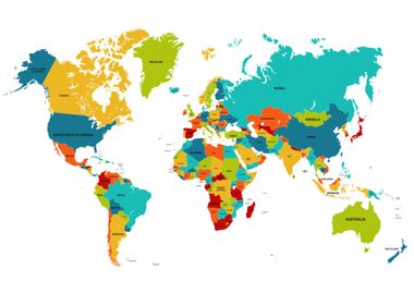 Colorful World Map 