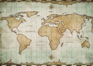 Vintage Map of the World