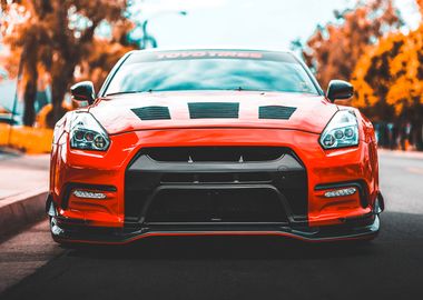 Front of a Orange Car