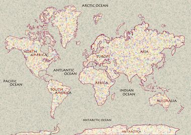 World Map Mosaic Art