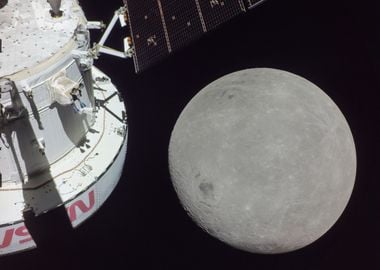 NASA spacecraft and Moon