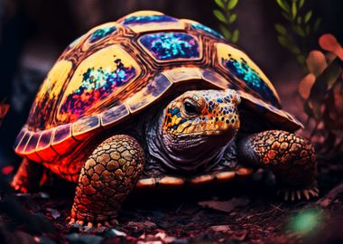 Colorful turtle nature