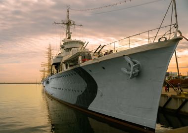 Docked Warship