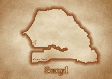 Senegal vintage map glow 