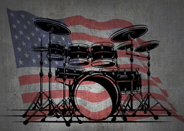 DRUMS USA FLAG