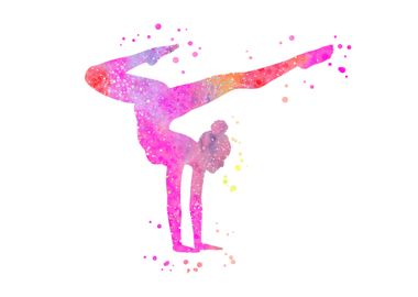 Gymnastics girl ' Poster, picture, metal print, paint by RosaliasArt