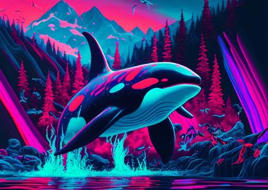 Synthwave Orca