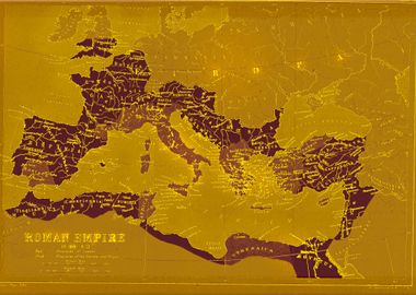 Roman empire vintage map 