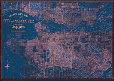 Vancouver vintage red map