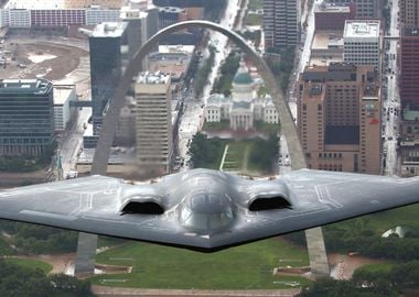 B2 over the St Louis Arch