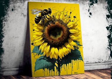 Sunflower Honey Bee