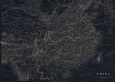 China vintage glowing map