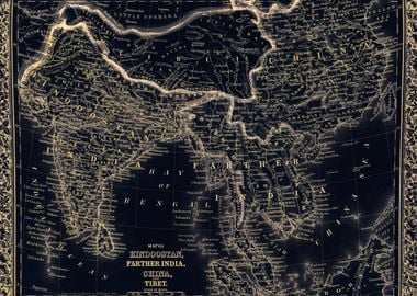 China vintage glowing map