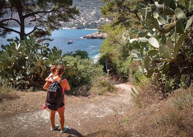 Mum and son in Cap Martin