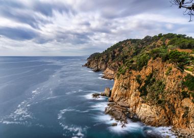 Cliff sea landscape ocean