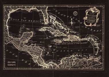 Mexico Vintage glowing map