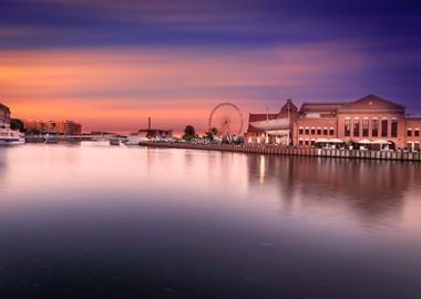 Gdansk in the setting sun