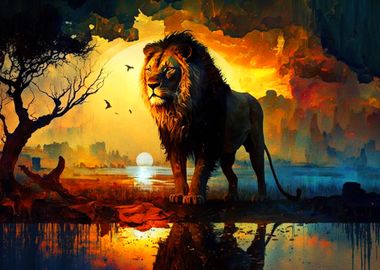 Painting Lion