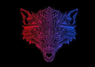 Wolf Gradient Illustration