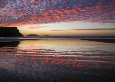 Sunset at Rhossili Bay