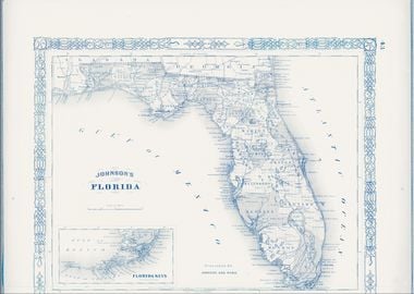 Florida USA vintage map 