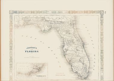 Florida USA vintage map 