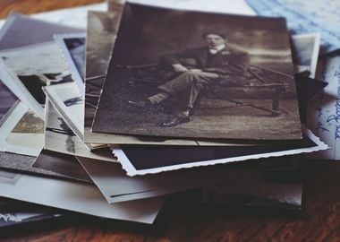 Vintage photograph stack