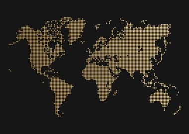 World Map Gold