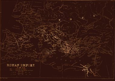 Roman empire vintage map 