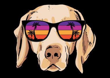 Retro Weimaraner Sunglasse