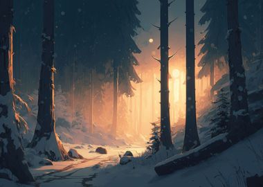 Snowy forest